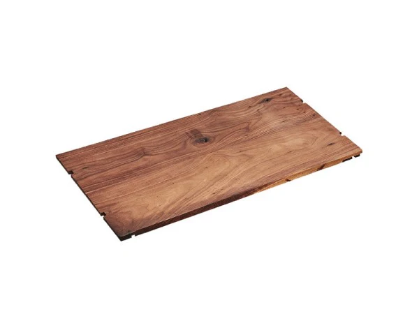 Cal Mil 1435-1224-78 24 Inch Mid-Century Display Shelf Walnut Notched Ends Wood