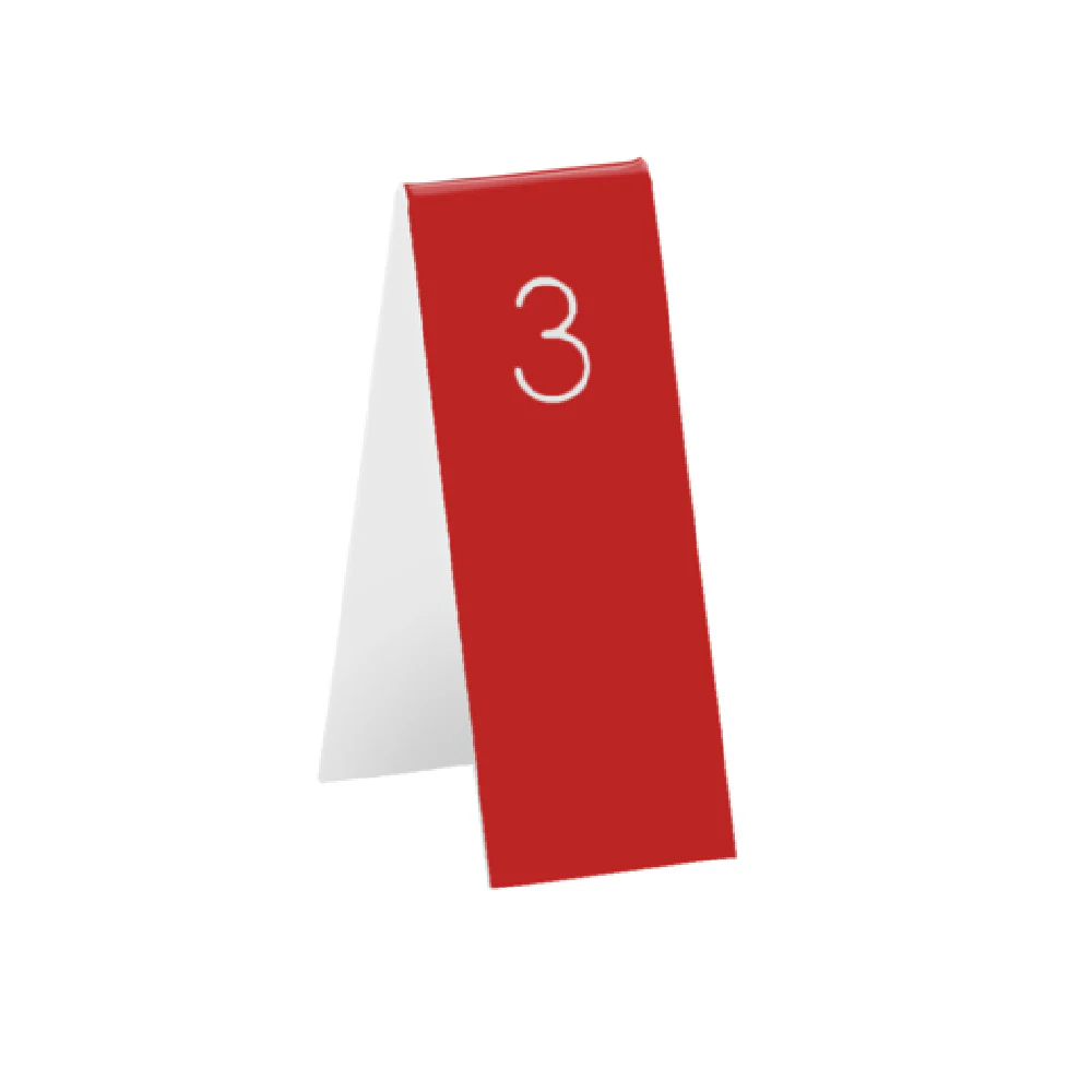 Cal Mil 22623-1 1-3/4 Inch Engraved Number Tent with Red and White Finish Cal Mil 22623-1 1-3/4 Inch Engraved Number Tent with Red and White Finish