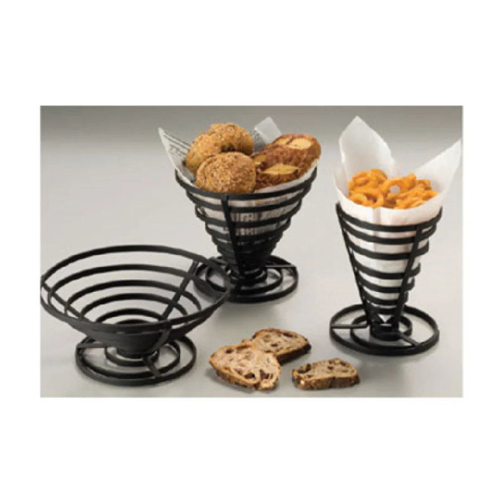 American Metalcraft FCD2 7 Inch Diameter Conical French Fry Basket Wrought Iron Black