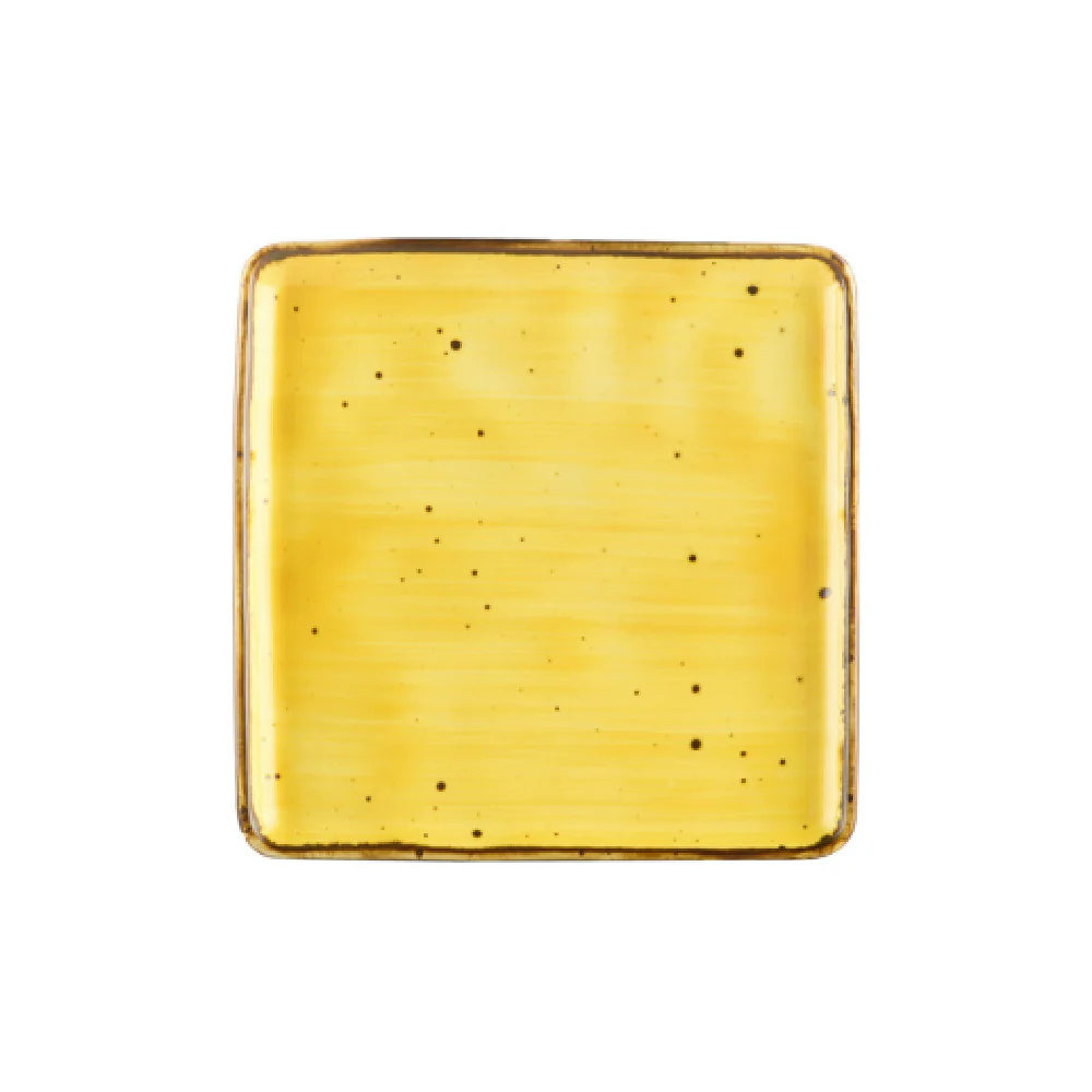 CAC China TUS-SQ8-SFL 8-1/4 Inch Square Plate Porcelain with Reactive Glaze
