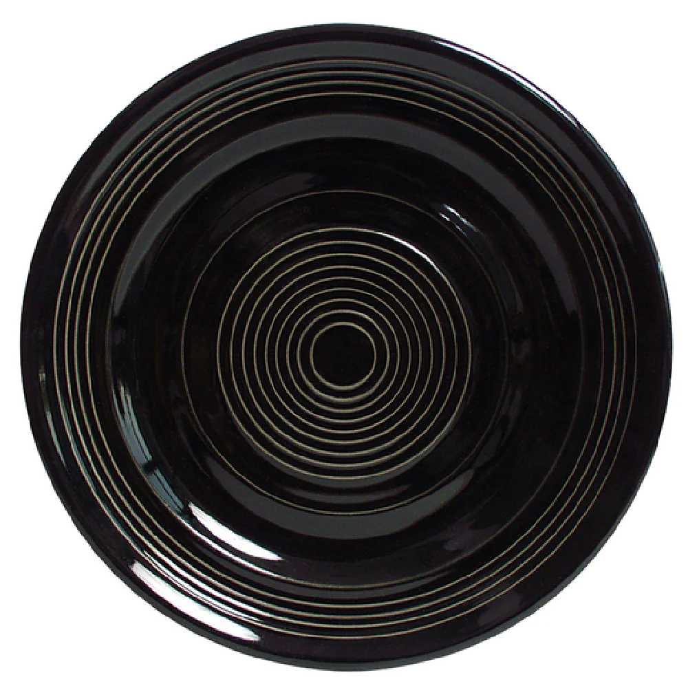 Tuxton CBA-120 12 Inch Round Plate Black Ceramic Ovenproof and Dishwasher Safe