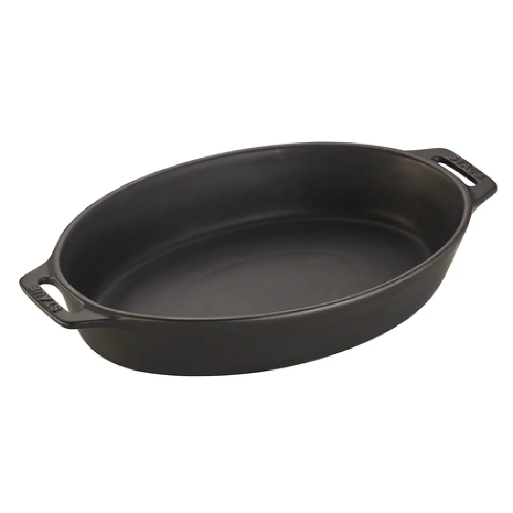 Zwilling 40508-082 11 Inch Oval Baking Dish with Handles Glazed Ceramic Matte Black Zwilling 40508-082 11 Inch Oval Baking Dish with Handles Glazed Ceramic Matte Black