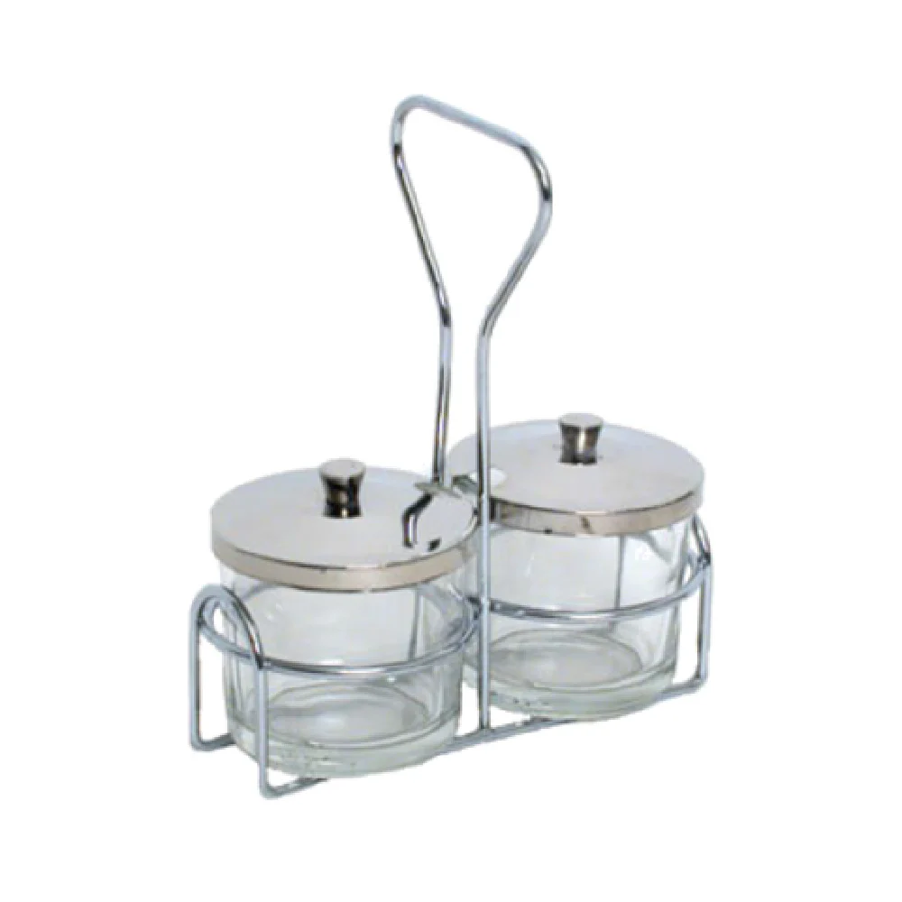 Town 19821 3 Inch Stainless Steel Condiment Jar Cover with Spoon Cut-out Town 19821 3 Inch Stainless Steel Condiment Jar Cover with Spoon Cut-out