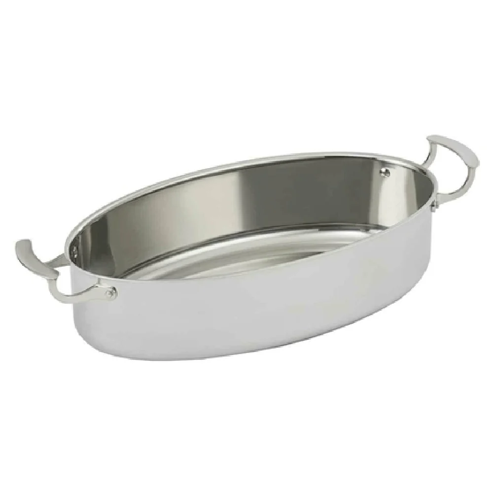 Vollrath 49445 16 Inch 7 Quart Au Gratin Pan with Satin Finish Aluminum Core Vollrath 49445 16 Inch 7 Quart Au Gratin Pan with Satin Finish Aluminum Core
