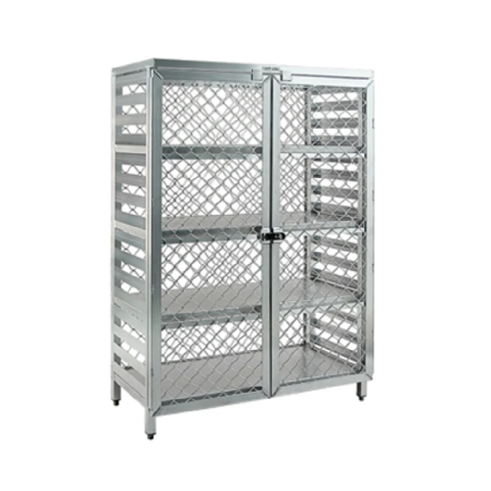New Age Industrial 97846 48 Inch Security Cage Stationary Aluminum with Stainless Steel Hasp