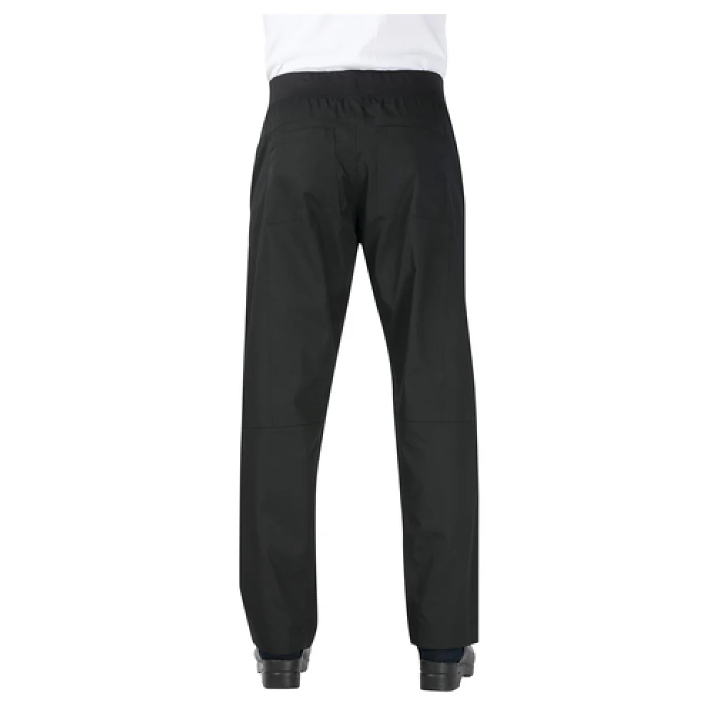 Chef Works PBN01-BLK-2XL Men's Slim Pants Elastic Waistband Black Poly/Cotton Chef Works PBN01-BLK-2XL Men's Slim Pants Elastic Waistband Black Poly/Cotton