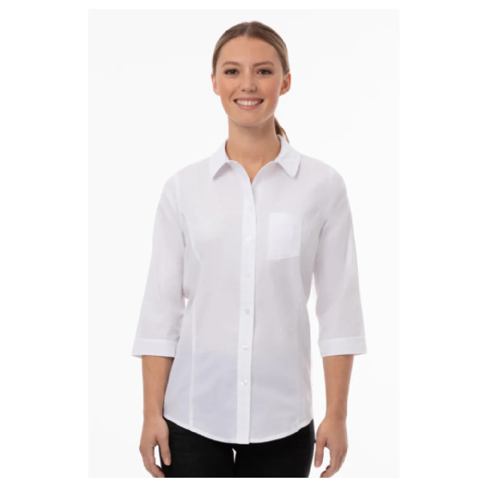 Chef Works SES01W-WHT-XS 22 Inch Modern Oxford Cook's Shirt Stretch Fabric White Chef Works SES01W-WHT-XS 22 Inch Modern Oxford Cook's Shirt Stretch Fabric White