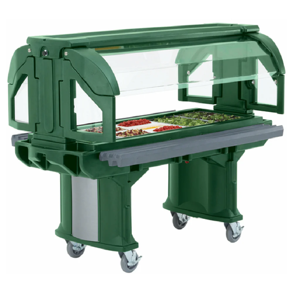 Cambro VBRL5519 69 Inch Cold Food Serving Counter with Swivel Casters Green