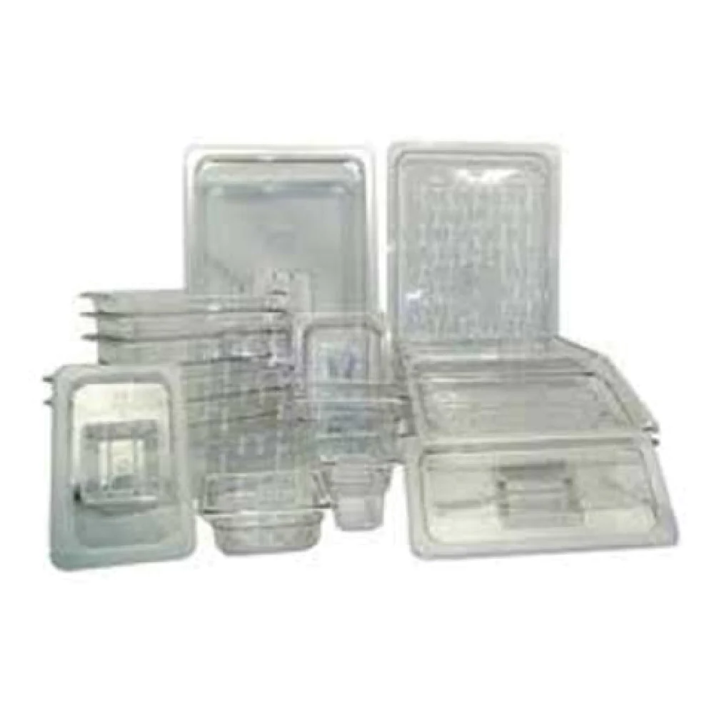 Stanton Trading FPC-1600S Sixth Size Flat Food Pan Lid with Notch Polycarbonate Clear