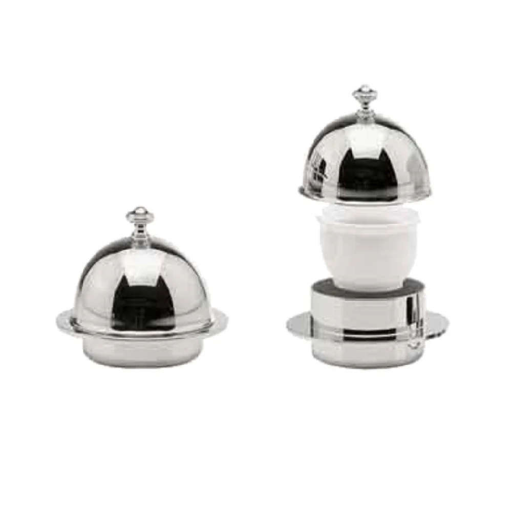 BauscherHepp 13.2218.0000 3-1/2 Inch Diameter Butter Dish 2-part Stainless Steel Silver Plate Finish BauscherHepp 13.2218.0000 3-1/2 Inch Diameter Butter Dish 2-part Stainless Steel Silver Plate Finish