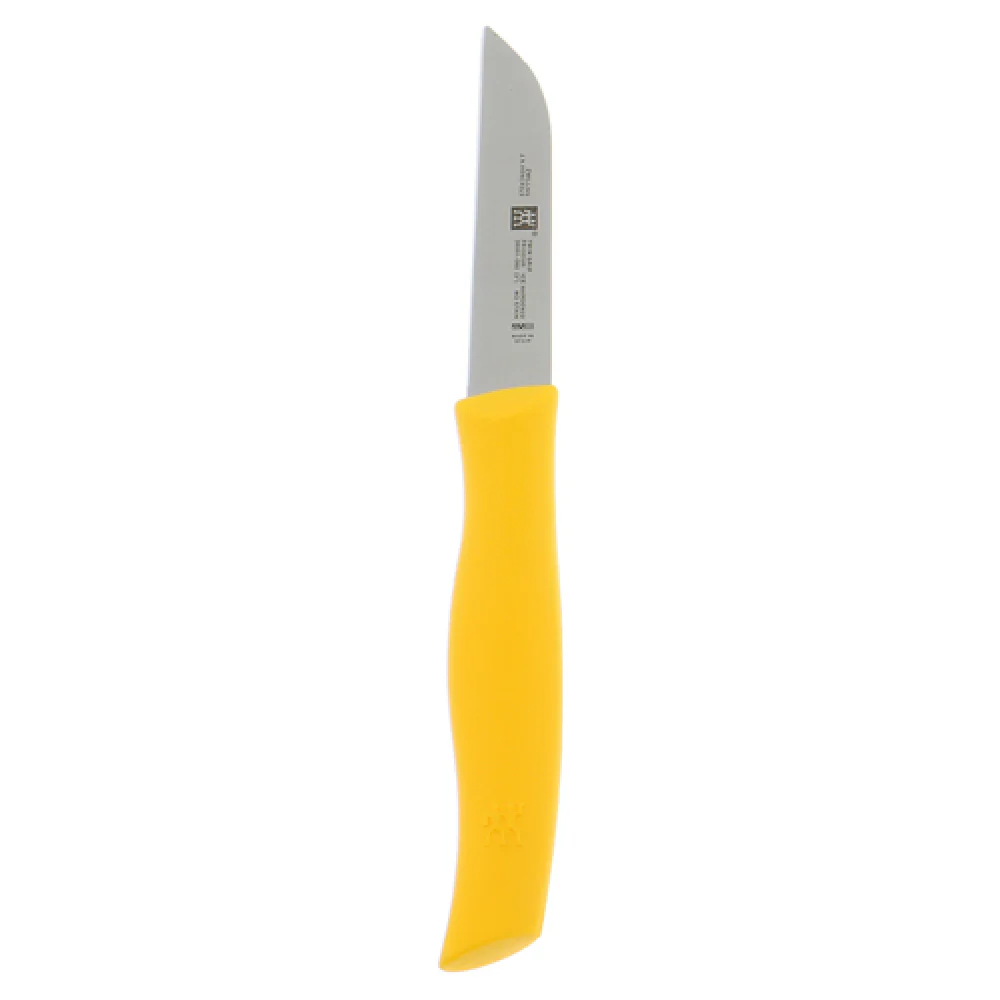 Zwilling 38091-081 3 Inch Stamped Vegetable Knife Plastic Yellow Handle Stainless Steel