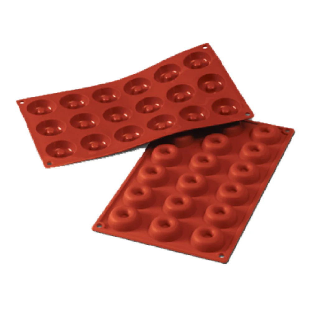 Louis Tellier SF010 11.75 Inch Silicone Mini-Savarin Mold Non-Stick Red