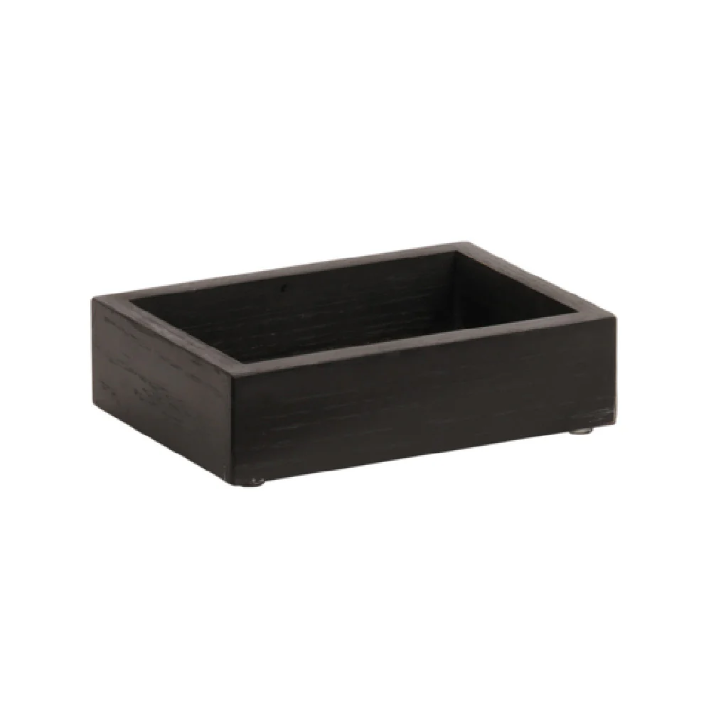 Cal Mil 3932-87 7-1/2 Inch Condiment Caddy with 6 Glass Bottles Black Cinderwood