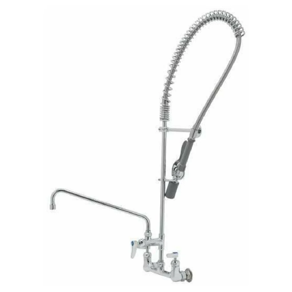 T&S Brass B-0133-14-CRBJ 14-Inch Wall Mount Pre-Rinse Faucet Assembly with Add On Faucet