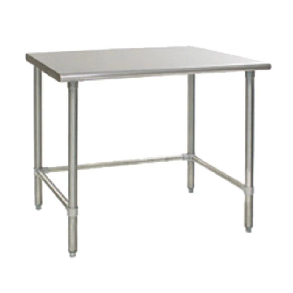 Eagle T30108STB 108 Inch Work Table 430 Stainless Steel Top with Crossrails