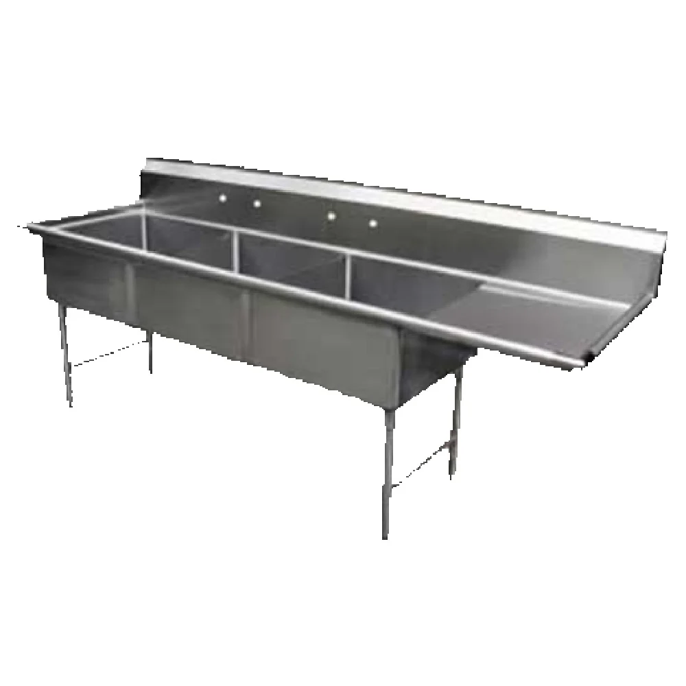 GSW USA SH24243R 99 Inch Sink 16 Gauge Stainless Steel with Three Compartments