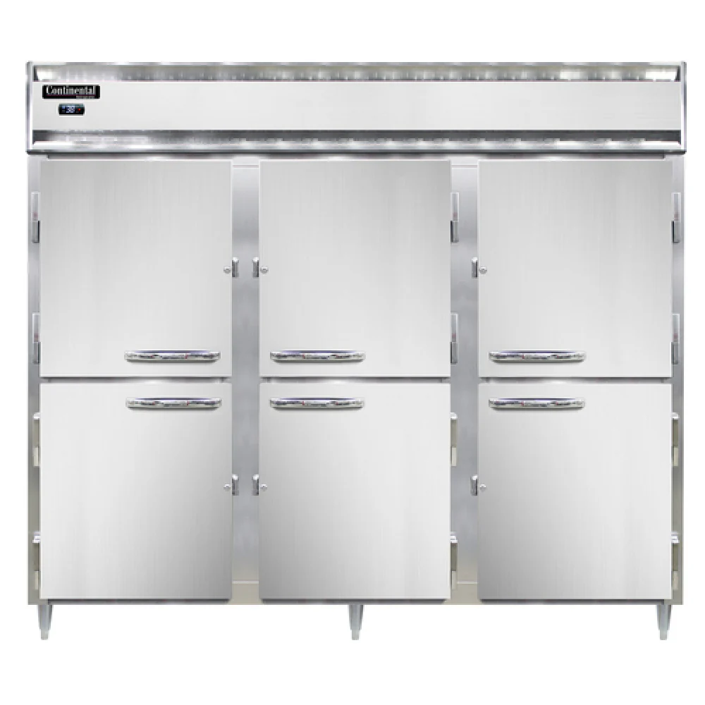 Continental Refrigerator D3RENSAHD 85 Inch Reach-In Refrigerator Three-section with Stainless Steel Exterior