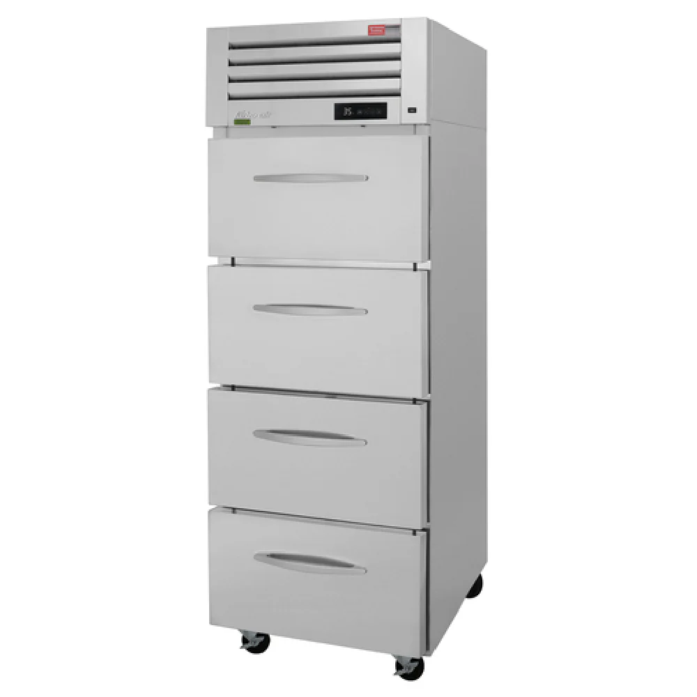 Turbo Air PRO-26R-D4-N 28-3/4 Inch 25.41 cu. ft. Reach-in Refrigerator Stainless Steel with 4 drawers