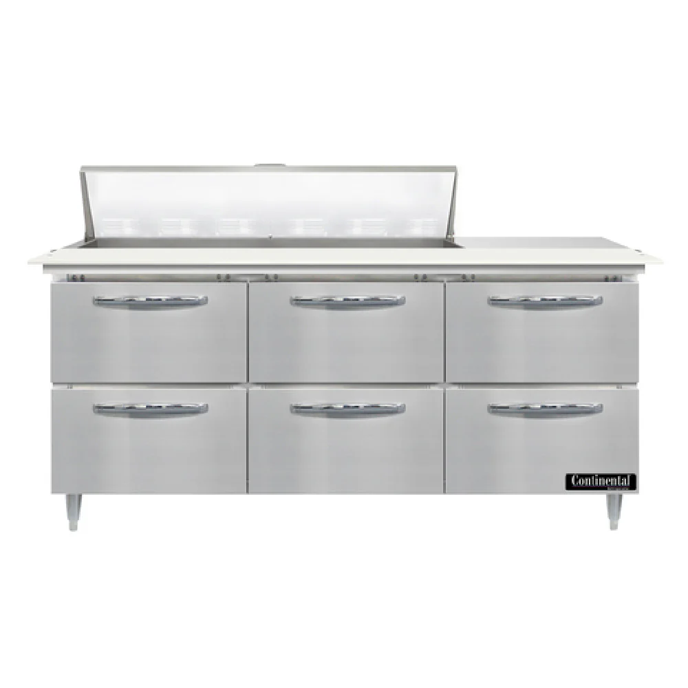 Continental Refrigerator D72N12C-D 72 Inch Designer Line Refrigerated Counter with Drawers Continental Refrigerator D72N12C-D 72 Inch Designer Line Refrigerated Counter with Drawers