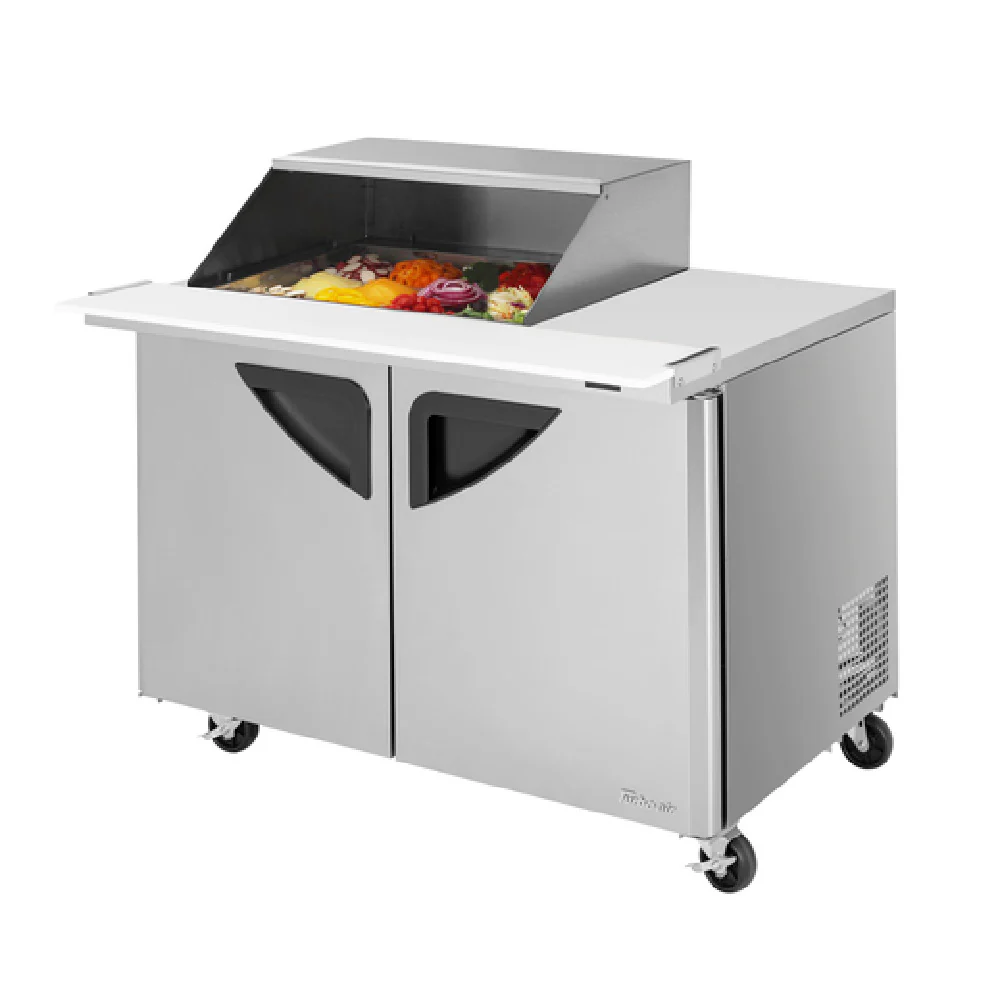 Turbo Air TST-48SD-12M-N-SL(-LW) 48 Inch Super Deluxe Sandwich Salad Unit with Slide Back Lid
