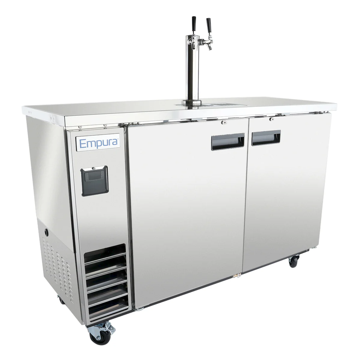 Empura E-KDD3-1-S 61 Inch Direct Draw Beer Dispenser with Dual Tap Tower 16.6 Cu Ft