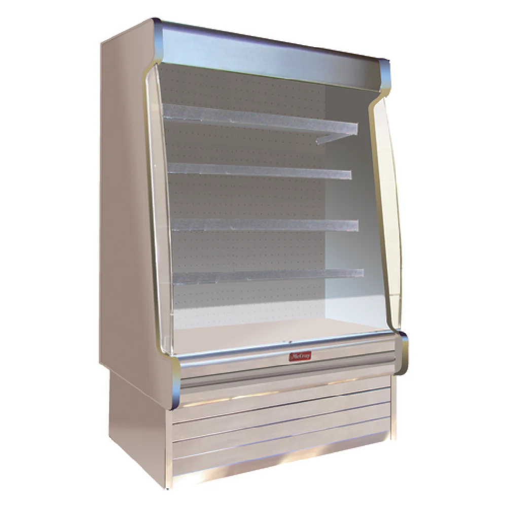 Howard-McCray R-OD35E-10S-S-LED 123 Inch Dairy Open Merchandiser Remote Refrigeration Stainless Steel with 4 Rows of Shelves 16355 BTU Howard-McCray R-OD35E-10S-S-LED 123 Inch Dairy Open Merchandiser Remote Refrigeration Stainless Steel with 4 Rows of Shelves 16355 BTU