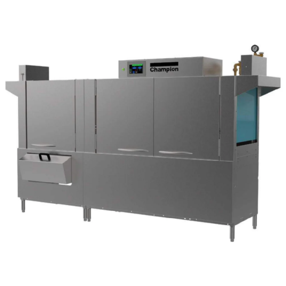 Champion 100 PRO_208/60/3 64 Inch Two Tank Rack Conveyor Dishwasher with 36 Inch Pre-wash