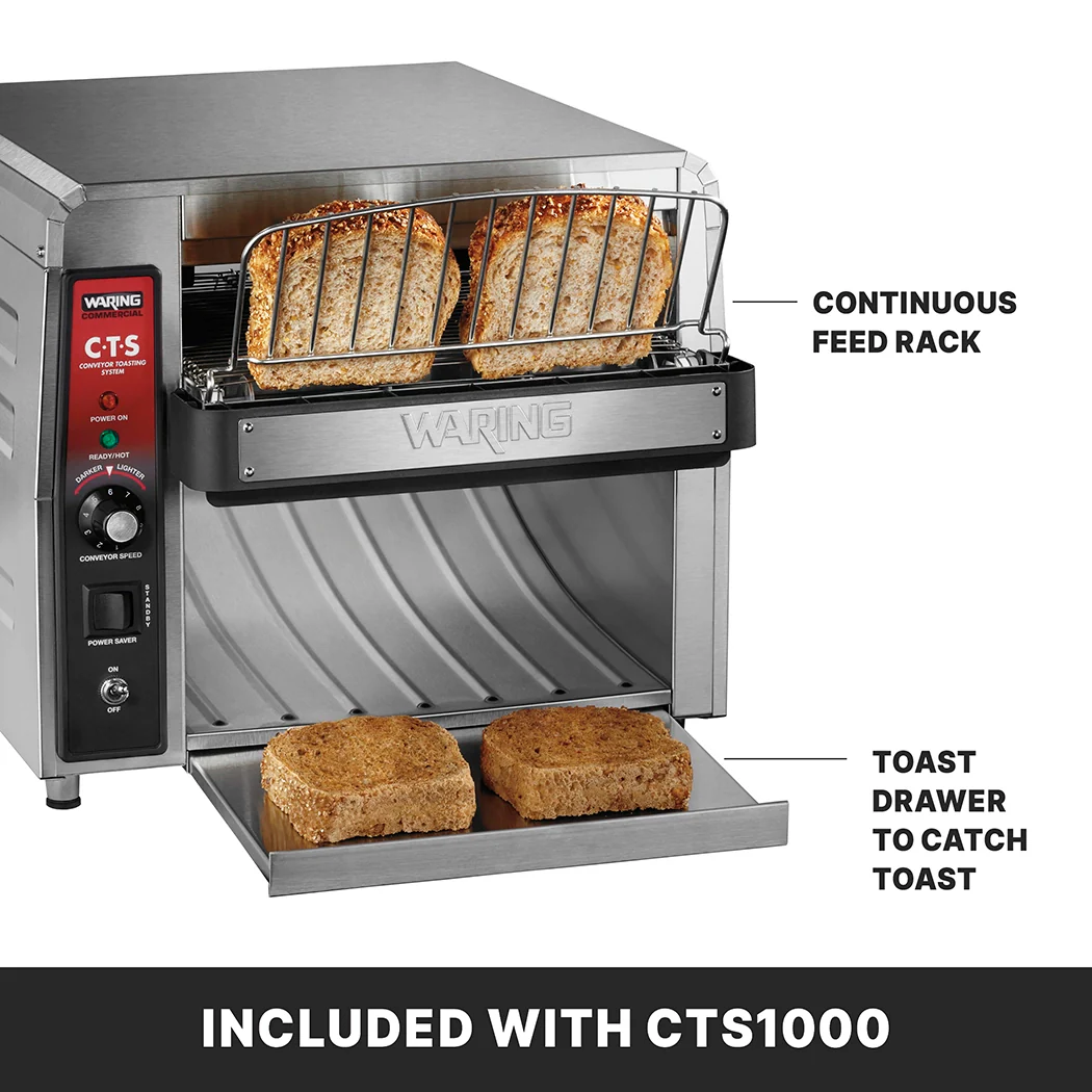 Waring CTS1000K 19 Inch Conveyor Toaster Stainless Steel 4.02 Cu. Ft. Capacity Waring CTS1000K 19 Inch Conveyor Toaster Stainless Steel 4.02 Cu. Ft. Capacity