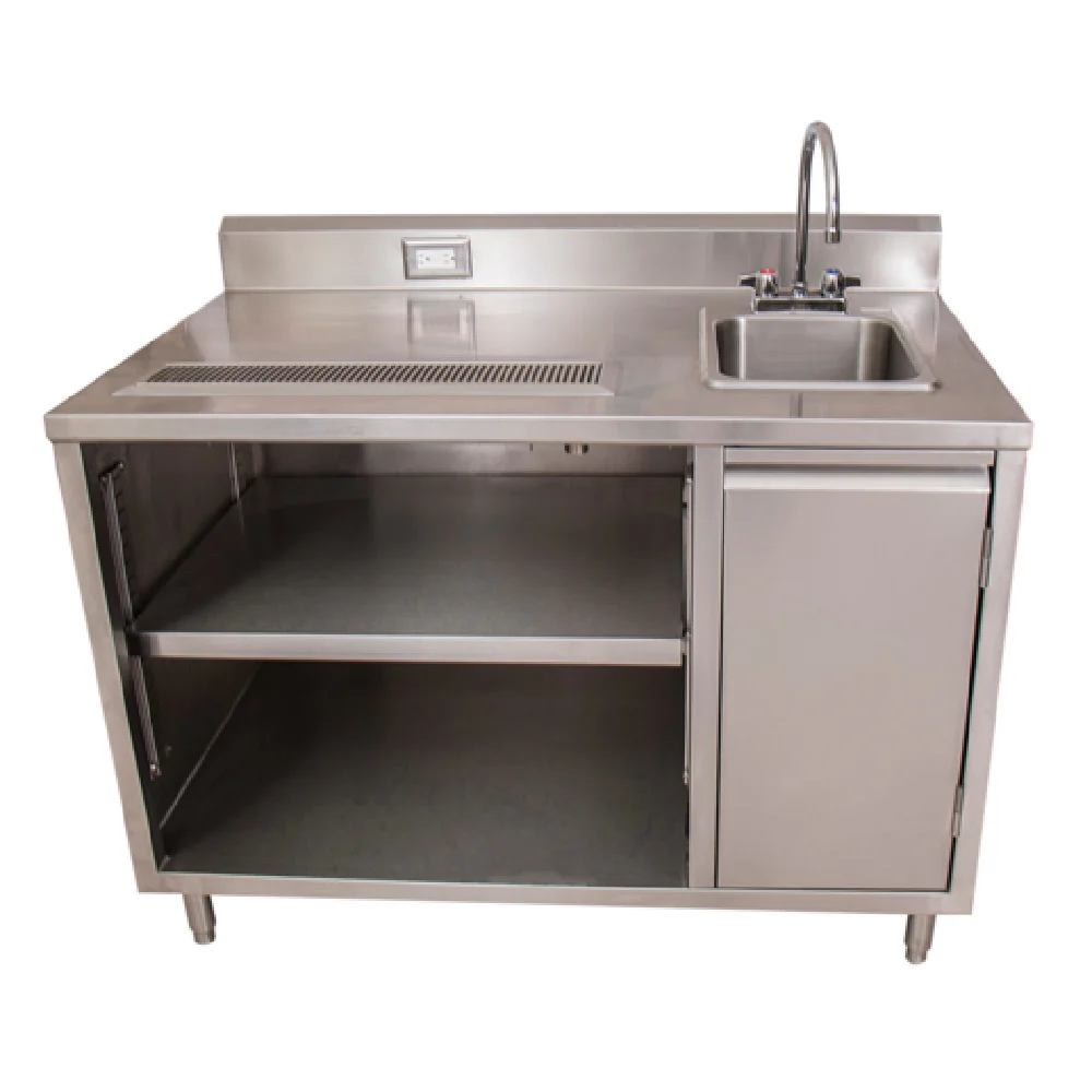 BK Resources BEVT-3072R 72 Inch Beverage Table with 14 x 10 Inch Sink Stainless Steel