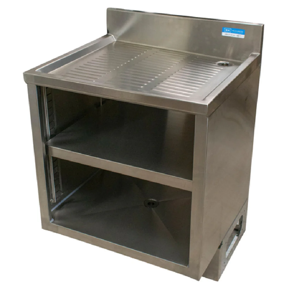 BK Resources UBB-21-GC481 48 Inch Drainboard Underbar Glass Rack Storage Unit Stainless Steel and Open Front Base BK Resources UBB-21-GC481 48 Inch Drainboard Underbar Glass Rack Storage Unit Stainless Steel and Open Front Base
