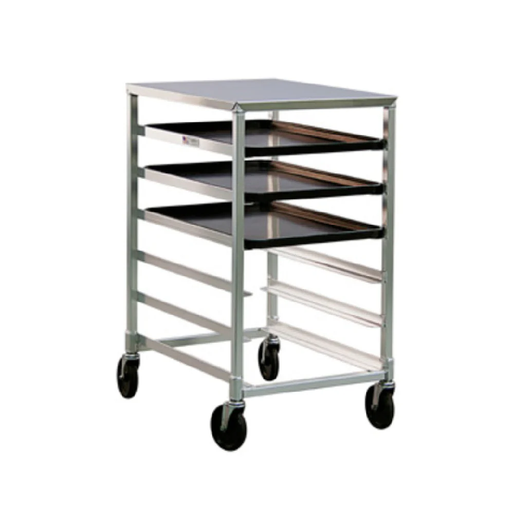 New Age Industrial 1321 20 Inch Pan Rack Mobile Open Sides Aluminum with Stainless Steel Top