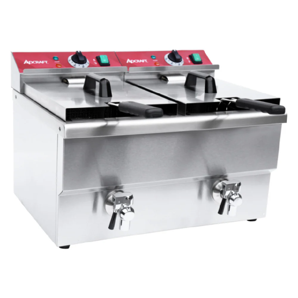 Admiral Craft DF12L2S 22 Inch Electric Deep Fryer Dual Tank Stainless Steel