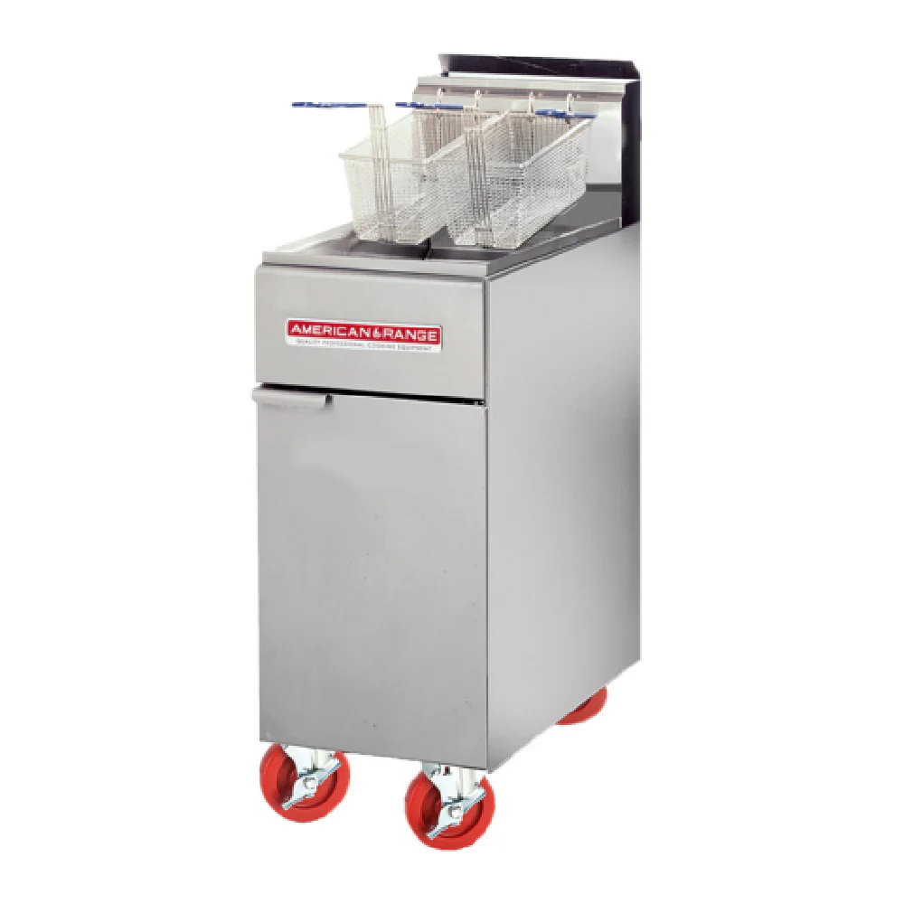 American Range AF-35/50_NAT 15 Inch Gas Deep Fryer Floor Model 50 Lb Capacity
