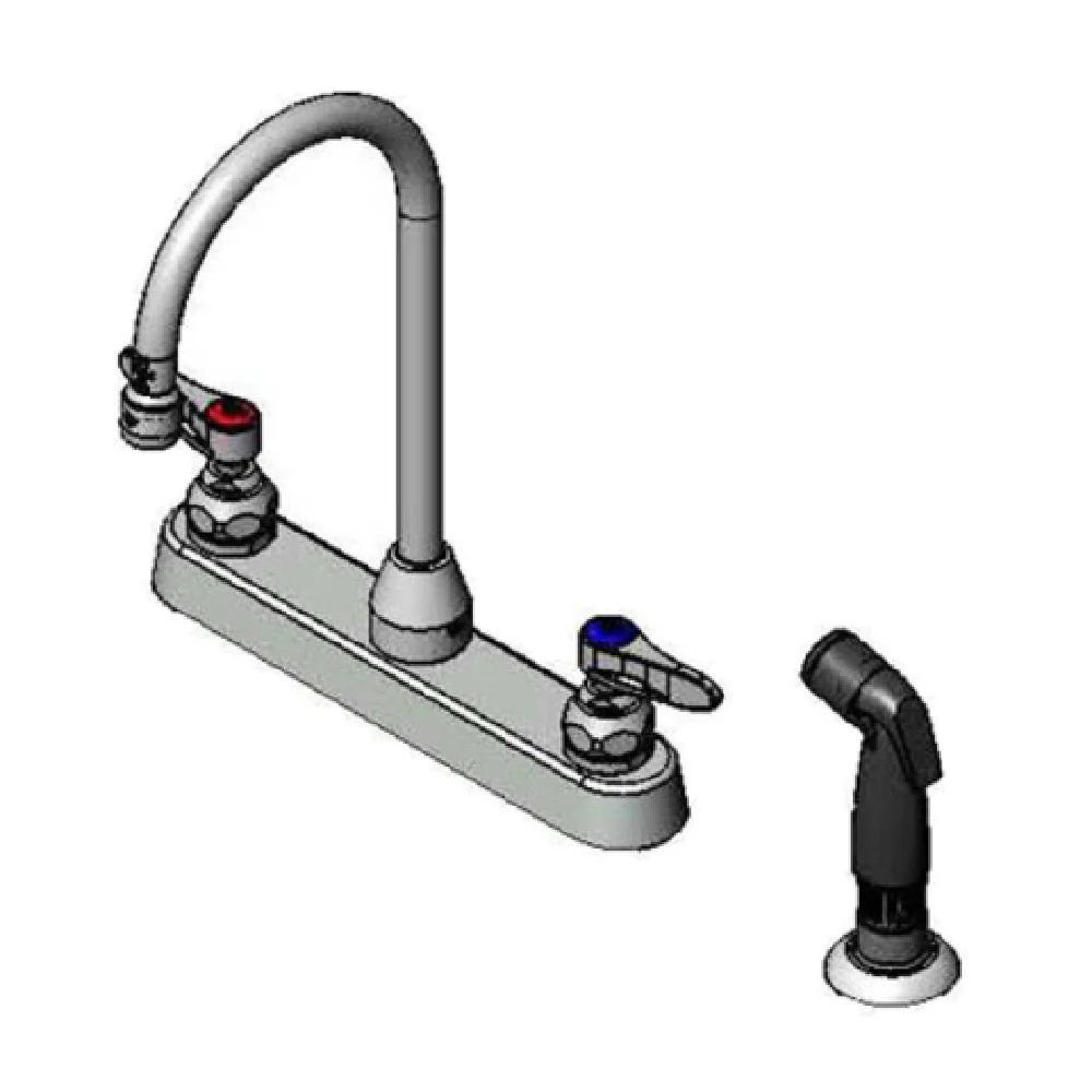 T&S Brass B-1172-07-133X 8-Inch Centers Gooseneck Faucet with Spray Hose T&S Brass B-1172-07-133X 8-Inch Centers Gooseneck Faucet with Spray Hose