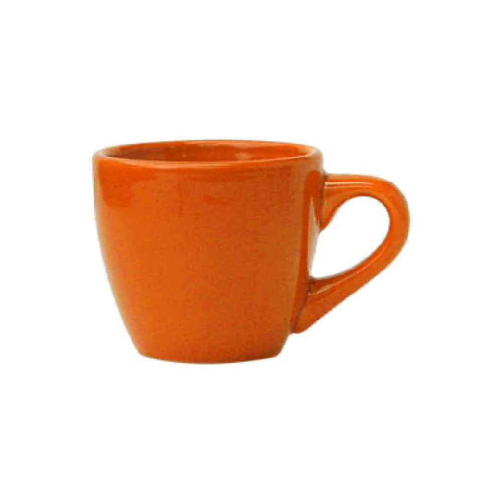 International Tableware CA-35-O 3-1/2 Oz. Round Cup with Handle Ceramic Orange
