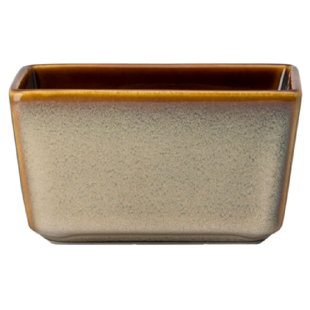 1880 Hospitality L6753066980 3-3/4 Inch Rectangular Sugar Packet Holder Porcelain Two-tone Glaze