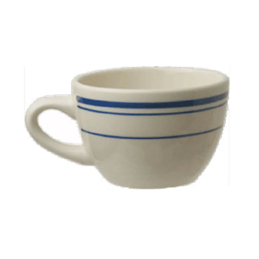 International Tableware CT-37 8 Oz Cup with Handle Low Round Ceramic American White