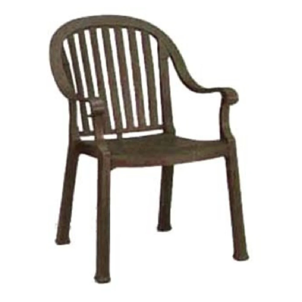 Grosfillex US650037 23 Inch Armchair Slat Back Outdoor Resin Bronze Mist