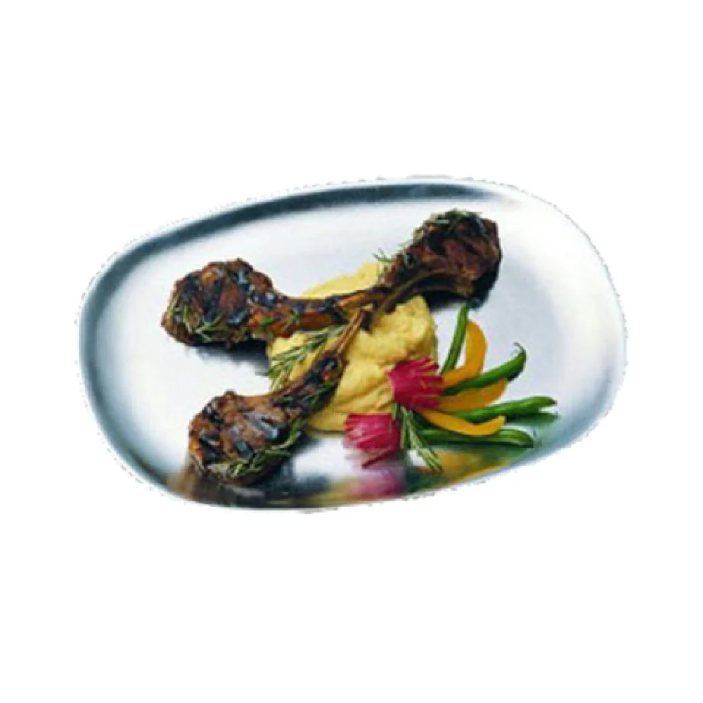 Bon Chef 2038PLATINUMGRA 12 Inch Oblong Platter Aluminum Sandstone Platinum Gray Finish Bon Chef 2038PLATINUMGRA 12 Inch Oblong Platter Aluminum Sandstone Platinum Gray Finish