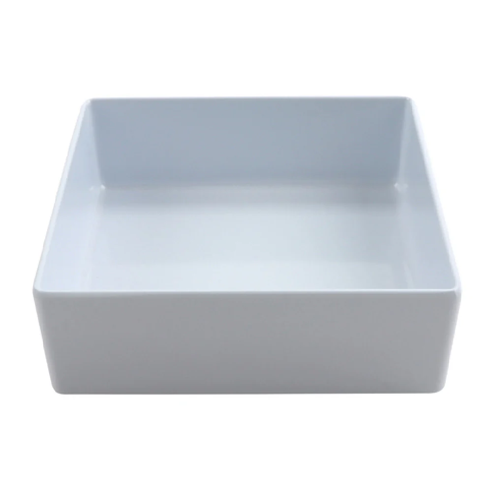 GET Enterprises BN-F-W 7.5 Inch Bento Box Insert White Melamine with Milano Finish
