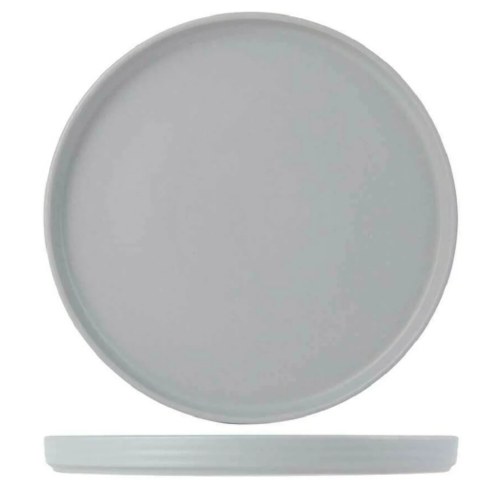 Tuxton VGAS106 10-3/4 Inch Round Plate Lead-Free Porcelain with Matte Gray Finish