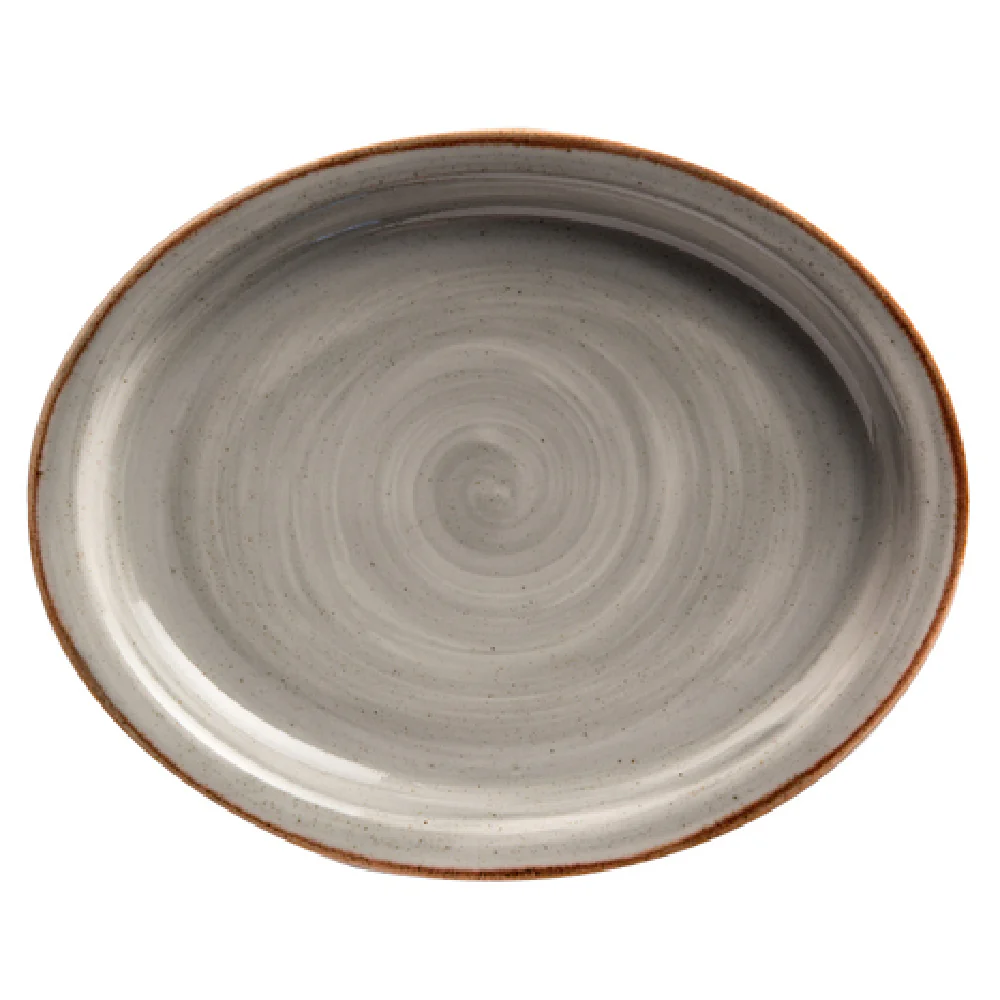GET Enterprises PP1607807712 11-3/4 Inch Platter Oval Porcelain Scratch Resistant