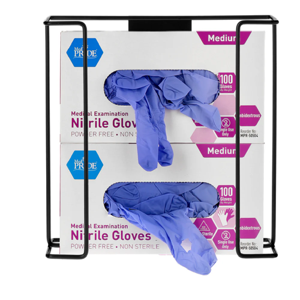 Alpine Industries ALP485-02-BLA 10 Inch Glove Dispenser Black Metal with Dual Capacity Alpine Industries ALP485-02-BLA 10 Inch Glove Dispenser Black Metal with Dual Capacity