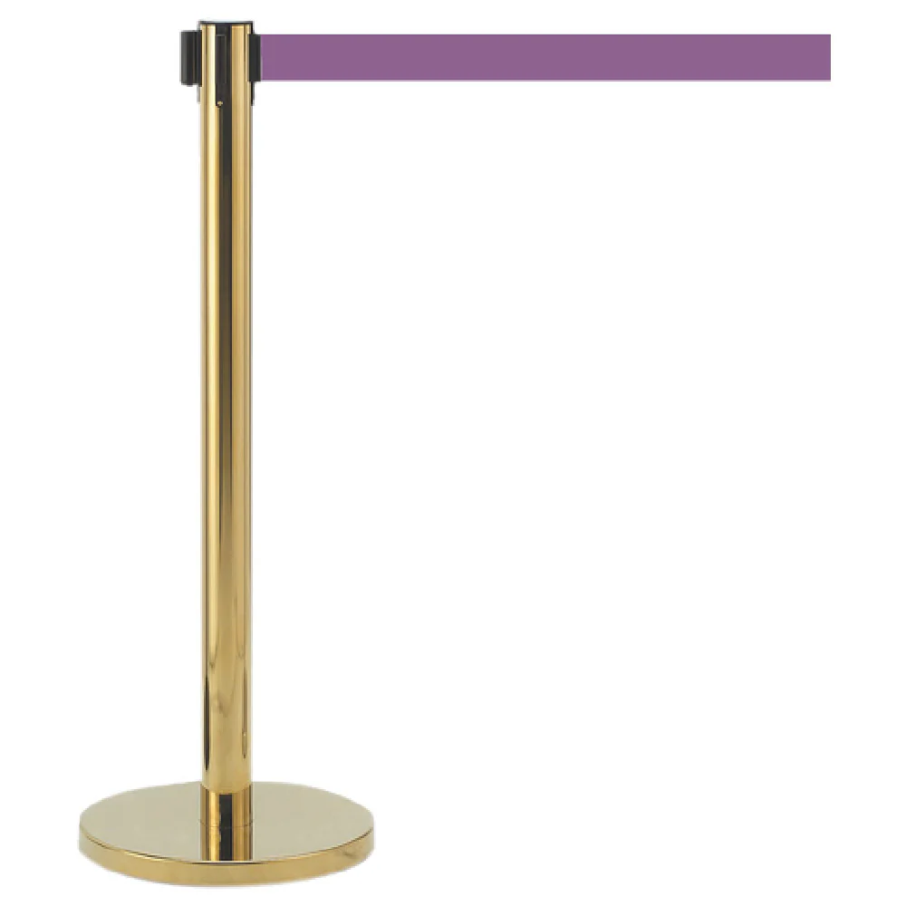 Aarco HBGT-10PU 14 Inch Portable Crowd Control Stanchion with 10 Foot Purple Belt Aarco HBGT-10PU 14 Inch Portable Crowd Control Stanchion with 10 Foot Purple Belt