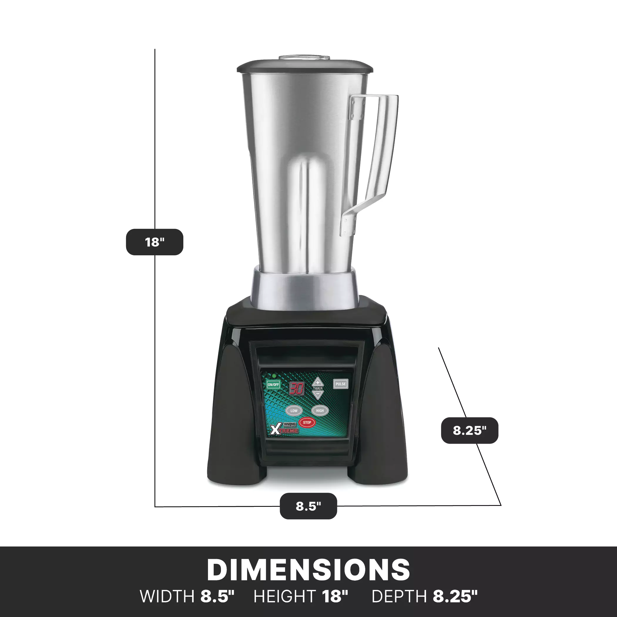 Waring MX1100XTEES 2 Liter Stainless Steel Blender Electric Countertop Food Waring MX1100XTEES 2 Liter Stainless Steel Blender Electric Countertop Food