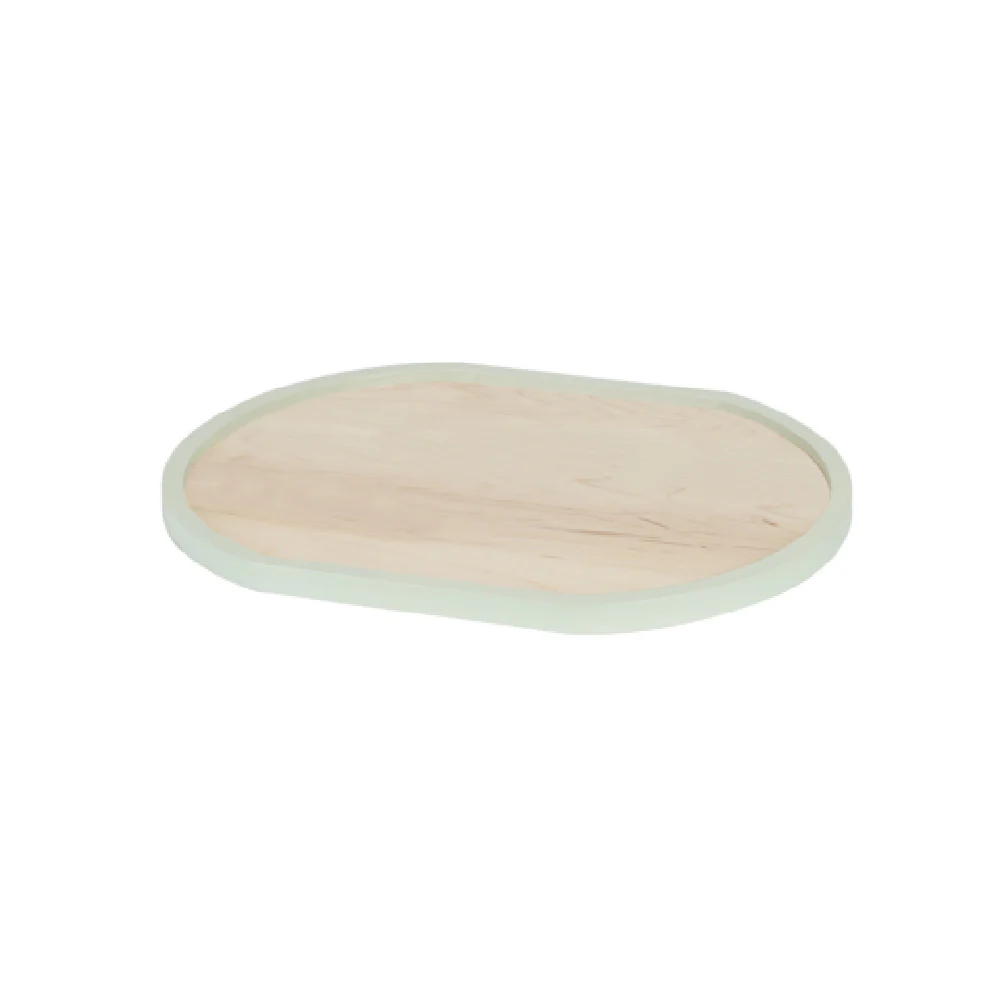Cal Mil 22379-1622-107 16 Inch Blonde Serving Tray Oval Maple with Matcha Rim Cal Mil 22379-1622-107 16 Inch Blonde Serving Tray Oval Maple with Matcha Rim