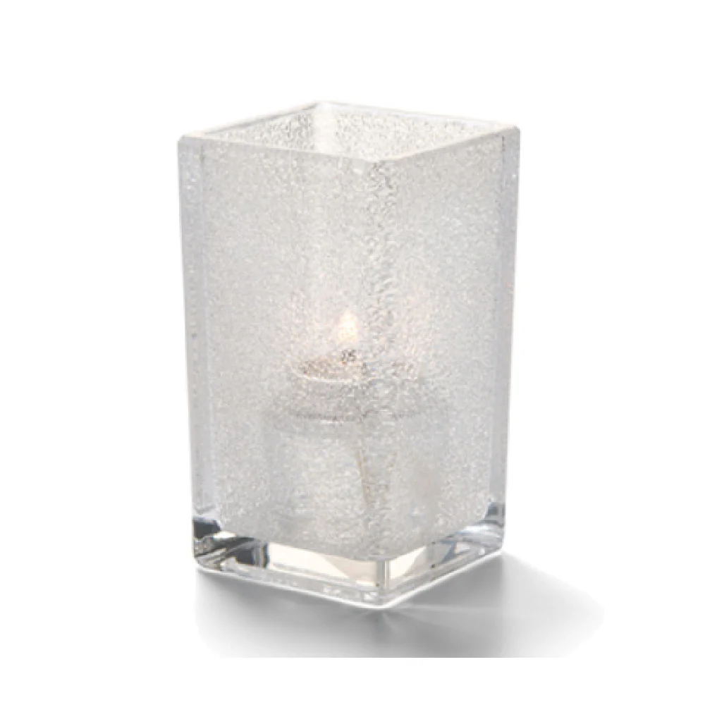 Hollowick 6109CJ 2-1/2 Inch Square Clear Jewel Candle Lamp Glass with Fuel Cell