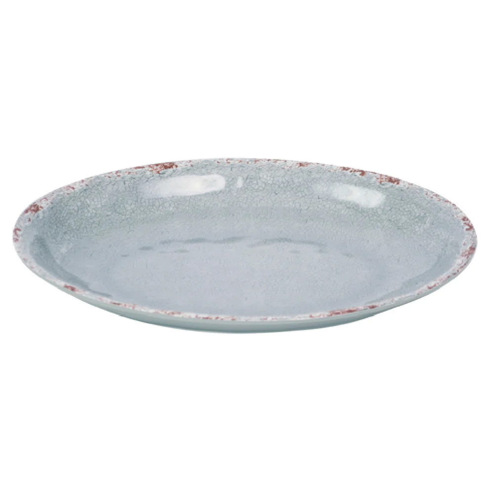 BauscherHepp TGY16314 11 Inch Gray Oval Bowl with Distressed Glaze Melamine