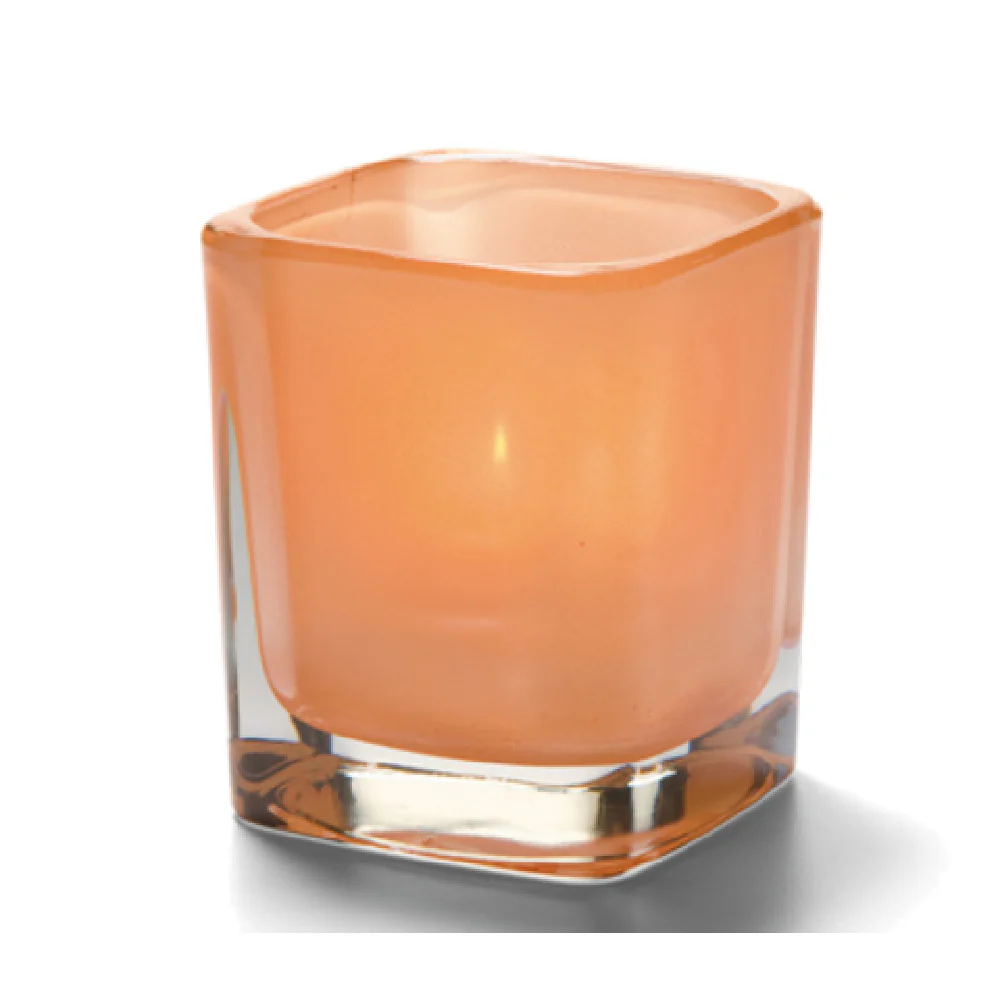 Hollowick 6505STC 3 Inch Glass Candle Holder with Satin Terra Cotta Finish