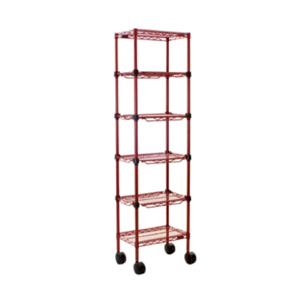 Eagle MC1430-74-6R 30 Inch Aisle Merchandising Cart 6-tier Red Epoxy Finish